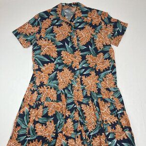 Vintage Floral Tropical Hawaiian Multicolor Short Sleeve Romper Jumpsuit Size L?